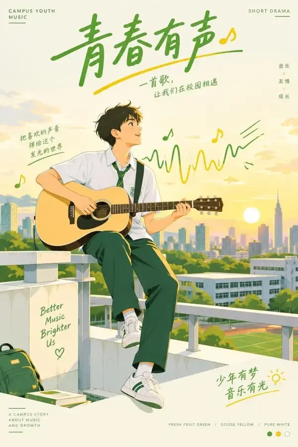 天台上的吉他声 - 番茄短剧 天台上的吉他声 短剧封面